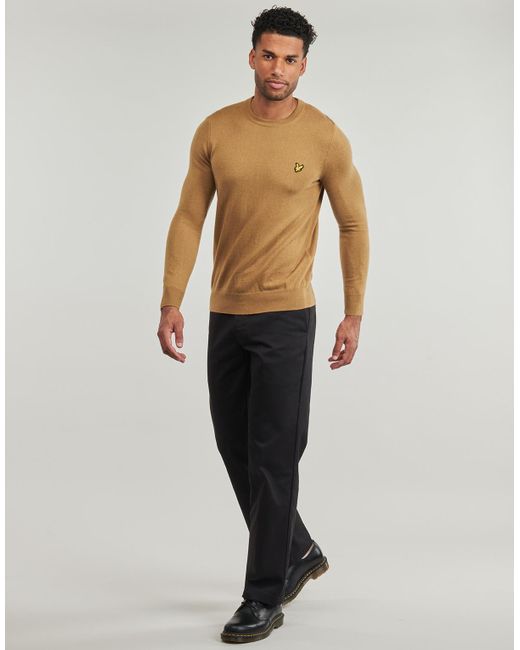 Lyle & Scott Sweatshirt Cotton Merino Crew Neck Jumper in Brown für Herren