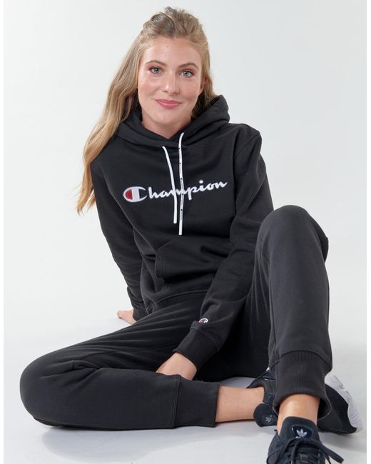 Champion Sweater Heavy Combed Cotton Fleece in het Black