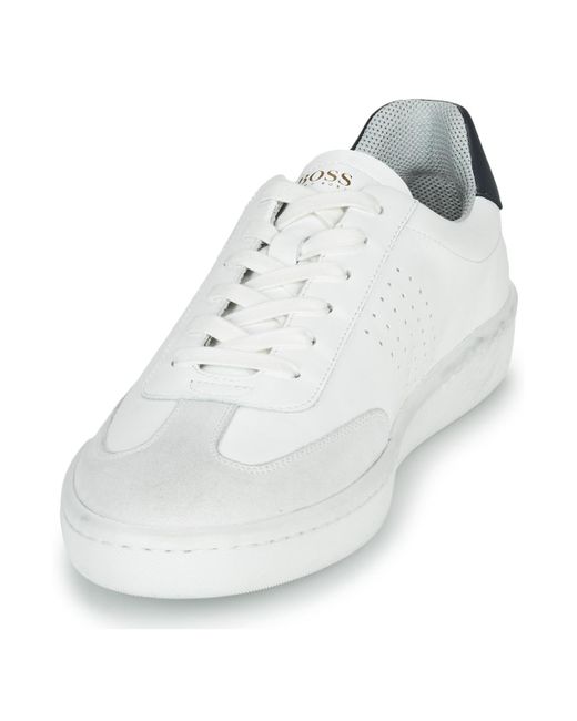 BOSS by HUGO BOSS Lage Sneakers Ribeira Tenn Ltwt in het Wit voor heren -  Bespaar 7% - Lyst