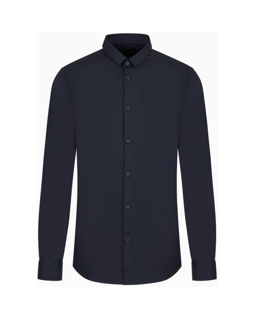 EAX Overhemd Lange Mouw Chemise Classique in het Blue voor heren