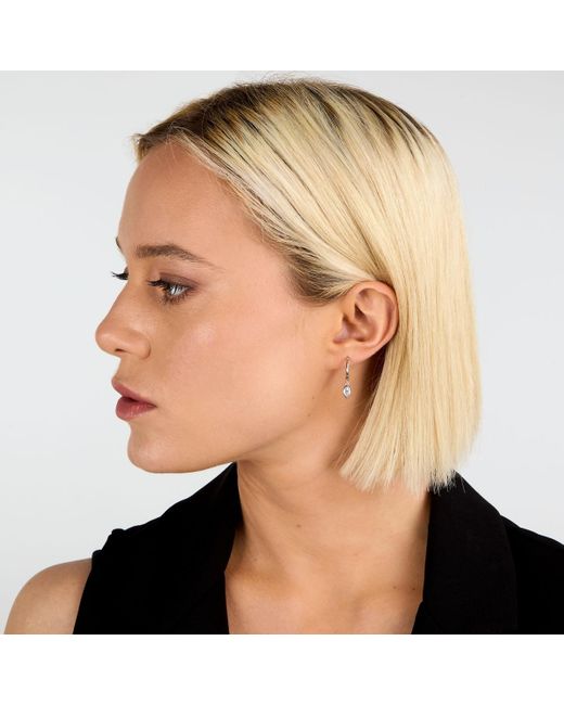 Boucles oreilles Boucles d'oreilles en argent 925/1000 recyclé et zircon Cleor en coloris White