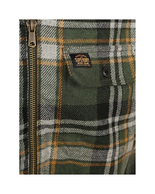 Sweat-shirt Overshirt Miller Wool Blend Vert A Carreaux Superdry pour homme en coloris Green