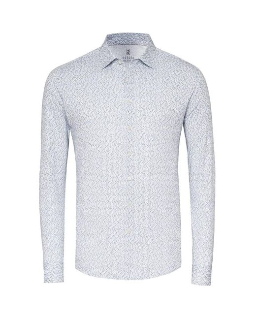DESOTO Overhemd Lange Mouw Overhemd Timeless Elegance Print in het Blue voor heren