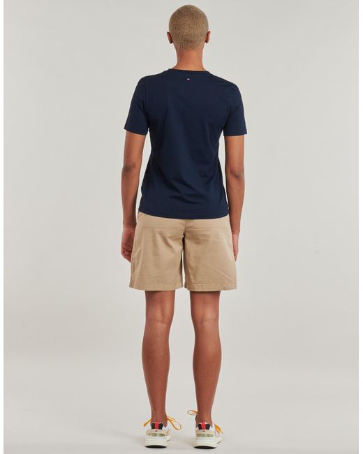Tommy Hilfiger T-Shirt Korte Mouw Reg Contrast Flag Ss Tee in het Blue