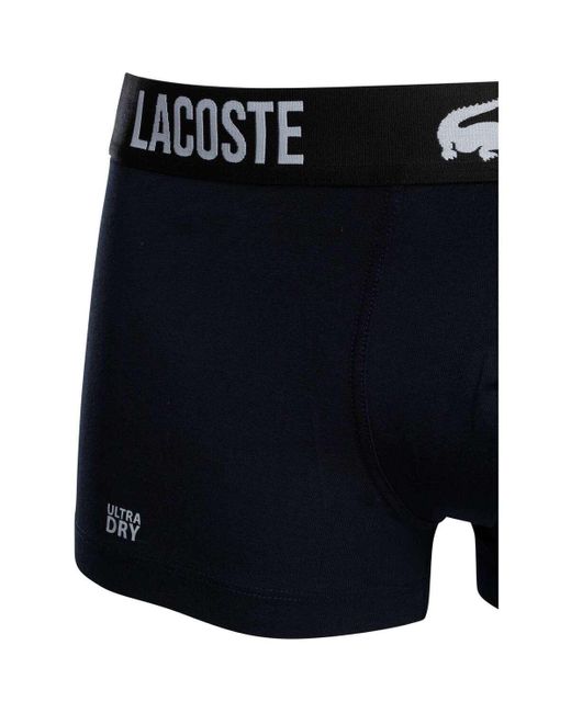 Boxers Lot de 3 malles en coton extensible Lacoste pour homme en coloris Blue