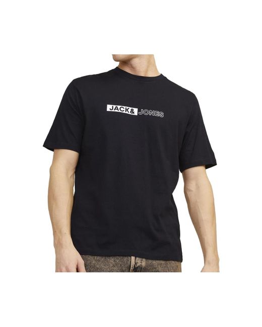 T-shirt 12255043 Jack & Jones pour homme en coloris Black