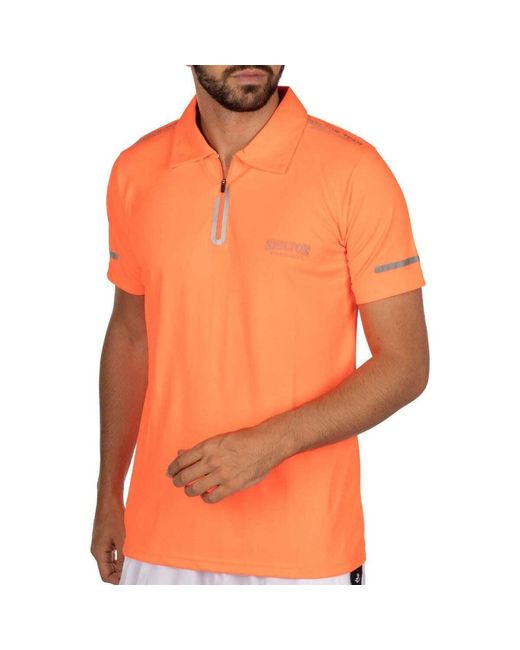 Polo Polo de sport ZIPPE Shilton pour homme en coloris Orange