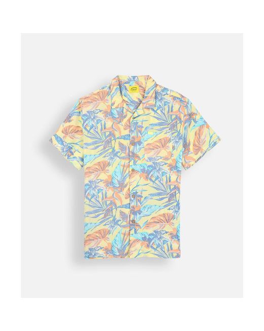 Chemise Chemise manches courtes imprimée viscose TROPICS Oxbow pour homme en coloris Blue