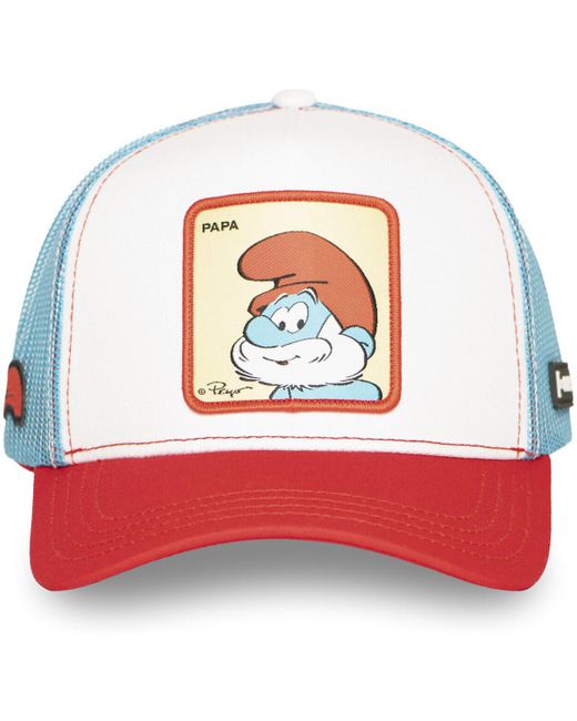 Casquette Casquette trucker avec filet The Smurfs Papa Capslab en coloris Red