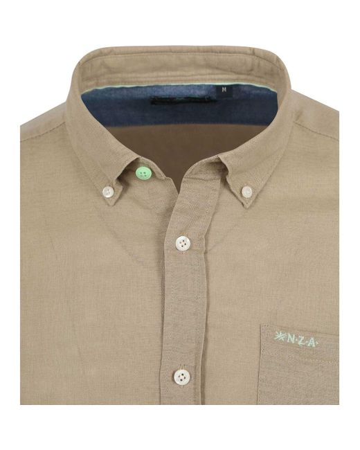 Chemise NZA Chemise Okarito De Lin Beige new zealand auckland pour homme en coloris Green