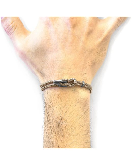 Bracelets Bracelet Padstow Argent Et Corde Anchor and Crew pour homme en coloris Metallic