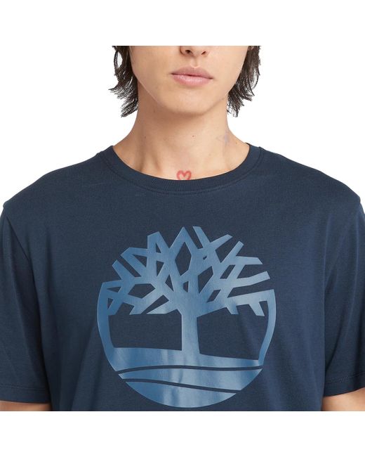 T-shirt Kennebec River Tree Logo Timberland pour homme en coloris Blue