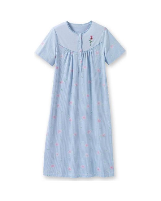Pyjamas / Chemises de nuit by Daxon - Chemise de nuit longue classique Lingerelle en coloris Blue
