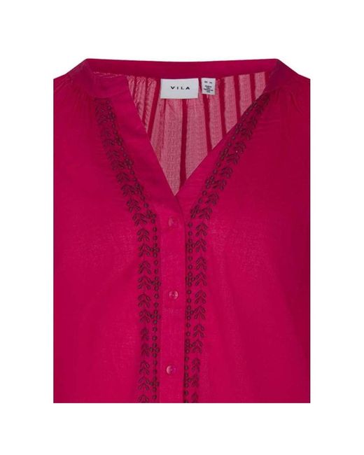 Blouses 4320401 Vila en coloris Pink