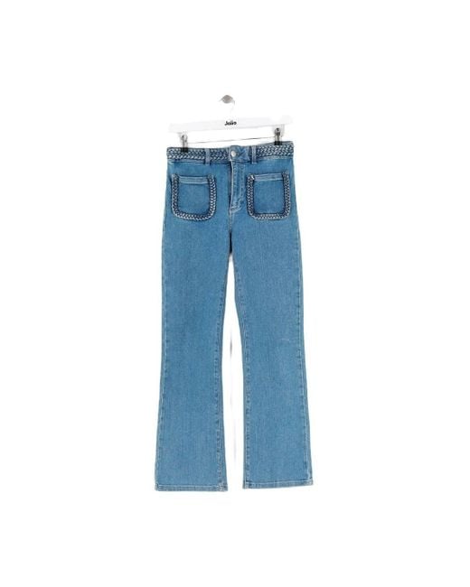 Jeans Jean droit en coton bleu Maje en coloris Blue