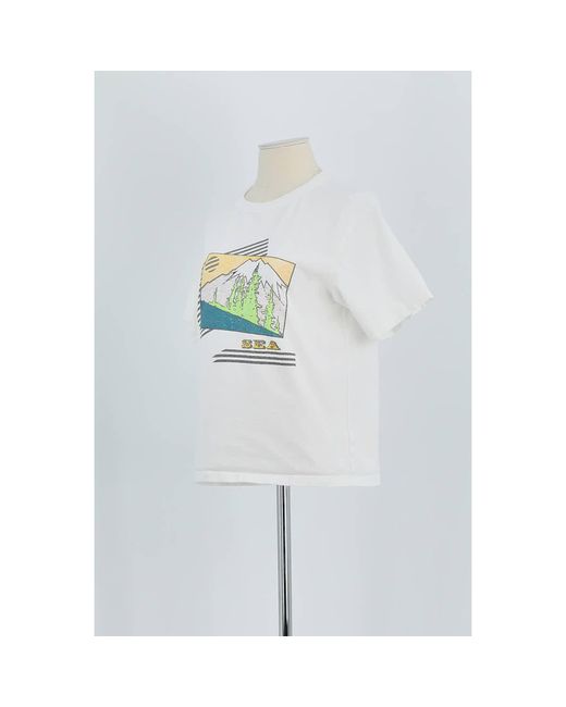 T-shirt T-shirt en coton blanc Sea en coloris Blue