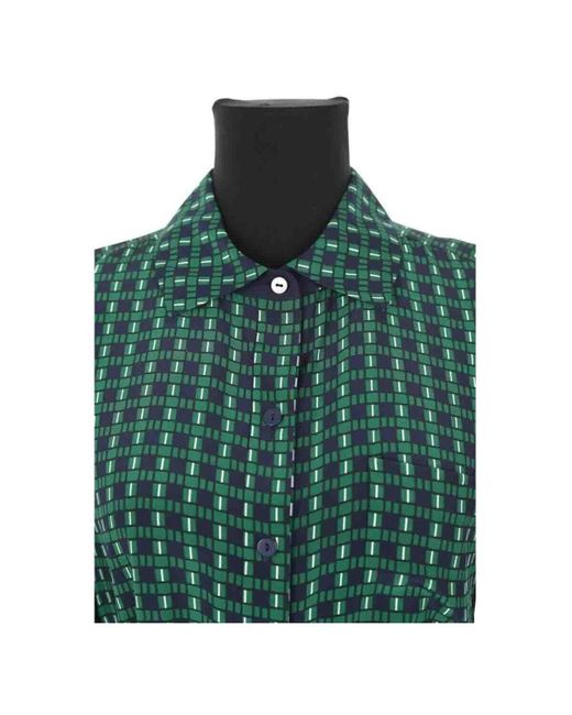 Robe courte Robe en soie verte Diane von Furstenberg en coloris Green