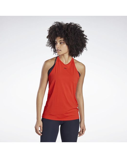 Reebok Top Les Mills Bodypump® Activchill Tanktop in het Red