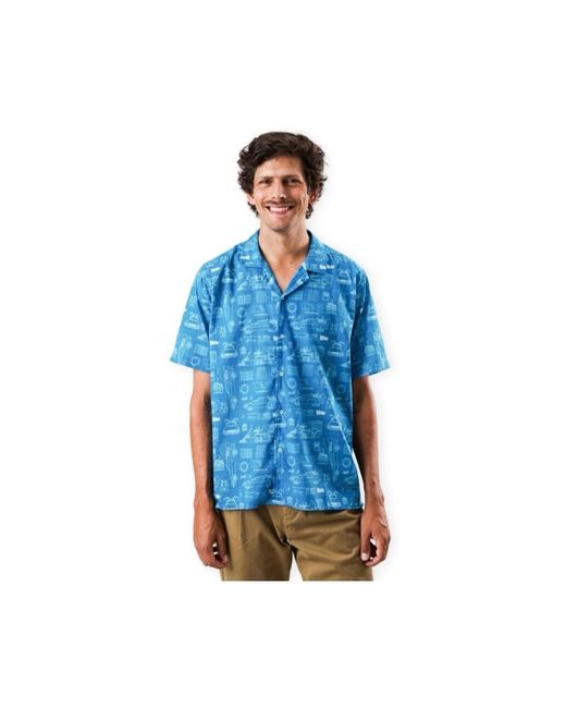 Chemise BTTF Aloha Shirt - Navy Brava Fabrics pour homme en coloris Blue