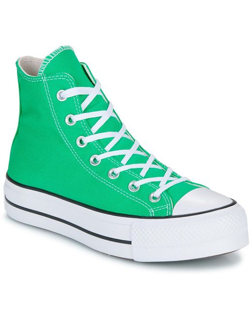 Sneakers Alte Chuck Taylor All Star Lift Platform di Converse in Green