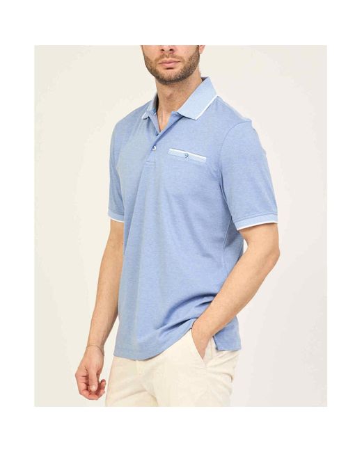 T-shirt Polo en coton avec poche poitrine Bugatti pour homme en coloris Blue