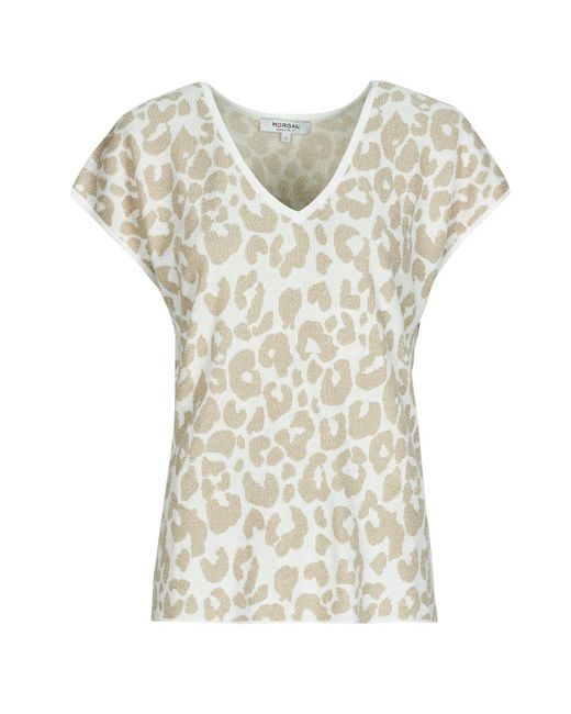 Morgan T-Shirt Korte Mouw Mzora in het Natural