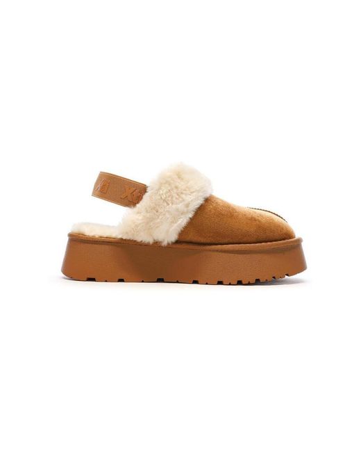 Mules Sabots Fourrés À Élastique Xti en coloris Brown