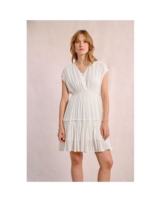 Molly Bracken Jurk G925De-Offwhite in het Pink