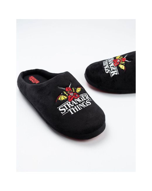 Chaussons Logo Chaussons mules Stranger Things pour homme en coloris Black