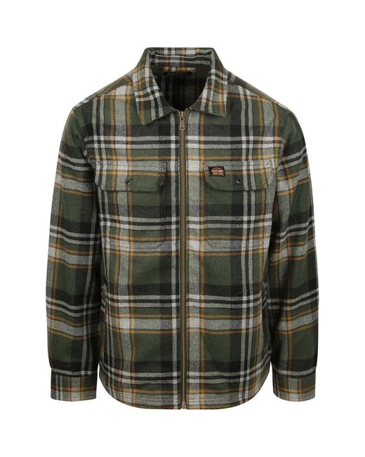 Sweat-shirt Overshirt Miller Wool Blend Vert A Carreaux Superdry pour homme en coloris Green