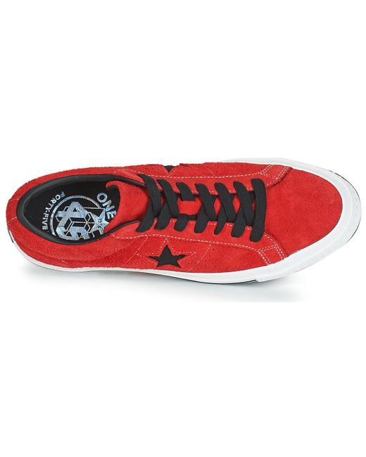 Converse One Star Dark Star Vintage Suede Ox Shoes (trainers) in Red - Lyst