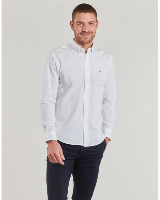 Tommy Hilfiger Hemdbluse Core Flex Poplin Solid Rf Shirt in Blue für Herren