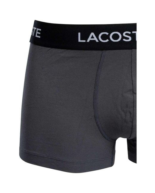 Caleçons Pack de 3 troncs Lacoste pour homme en coloris Black
