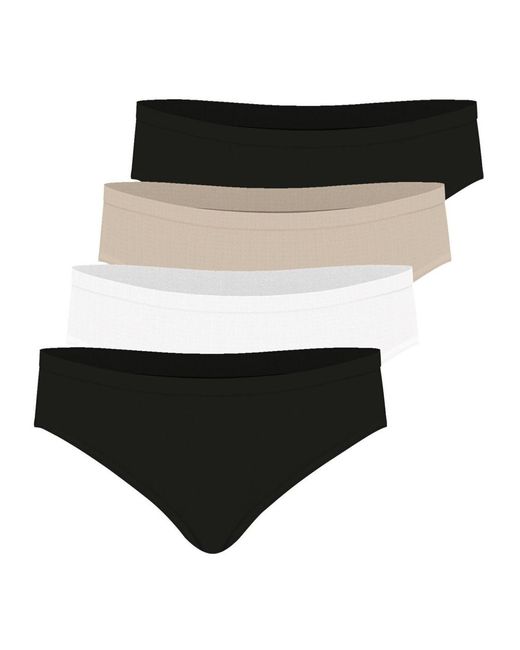 Culottes & Slips Culottes, Lot De 4, Ecopack Basic Athena en coloris Black
