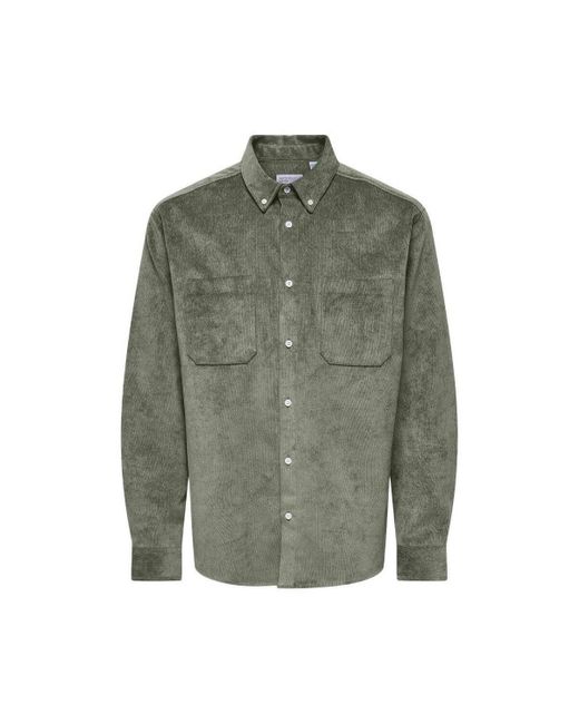 Only & Sons Overhemd Lange Mouw in het Green voor heren