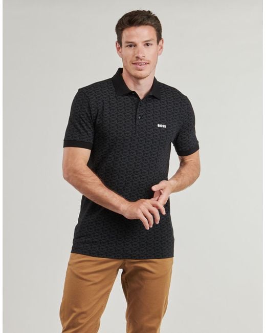 Boss Poloshirt Paddy Striped C in Black für Herren