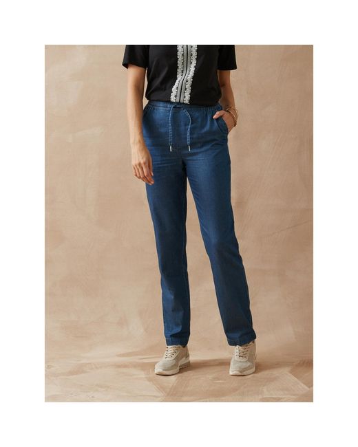Pantalon Pantalon Élastiqué Chambray Daxon en coloris Blue