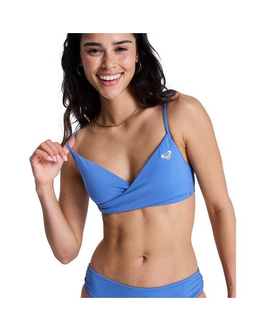 Maillots de bain Solid Essentials Wrap Bra Roxy en coloris Blue