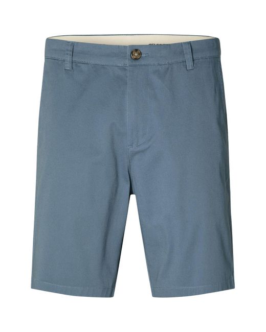 Short Short coton chino SELECTED pour homme en coloris Blue