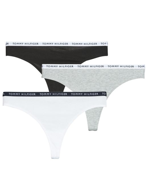 Perizoma 3P Thong di Tommy Hilfiger in Black