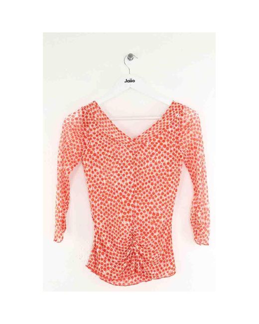 Blouses Blouse en soie orange Diane von Furstenberg en coloris Red