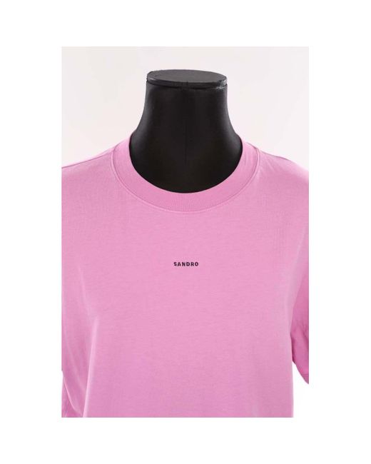 T-shirt T-shirt en coton Sandro pour homme en coloris Pink