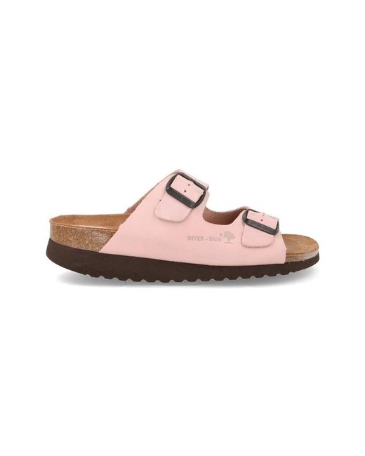 Sandales compensées Interbios en coloris Pink