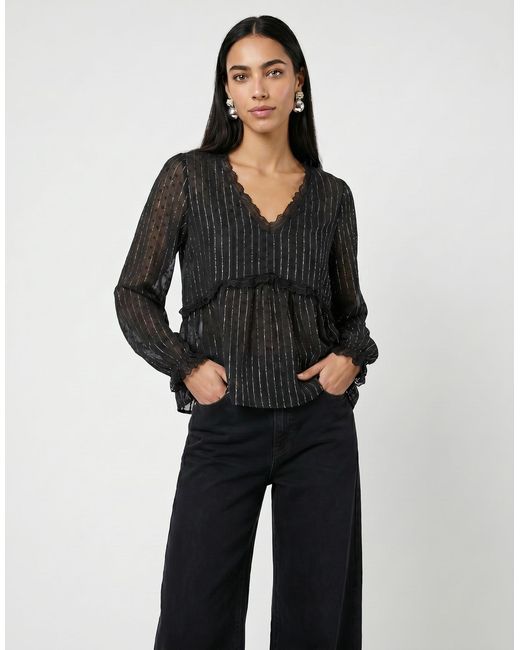 Moony Mood Blouse Pabbenant in het Black