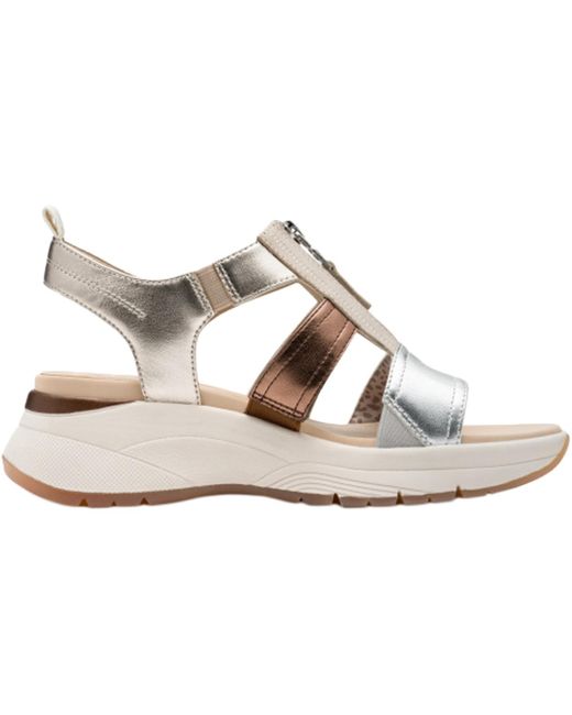 Sandales Sandales Compensé Cuir Tamaris en coloris Metallic