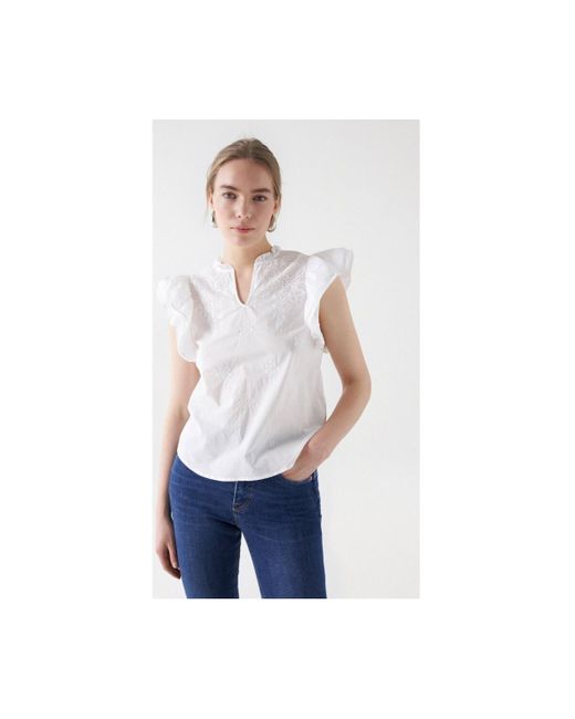 Chemise - EMBROIDERED DETAIL Salsa Jeans en coloris White