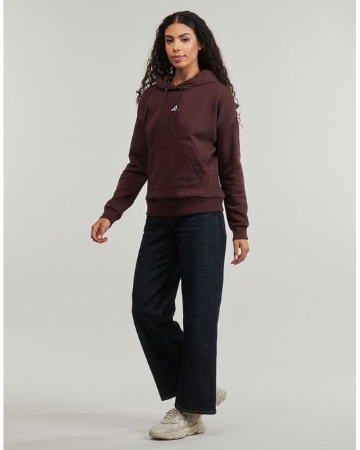 Adidas Brown Sweatshirt Essentials Small Logo Feel Cozy Hoodie