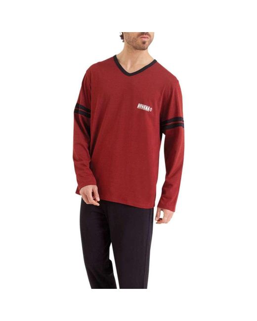Pyjamas / Chemises de nuit 163926VTPE24 Athena pour homme en coloris Red