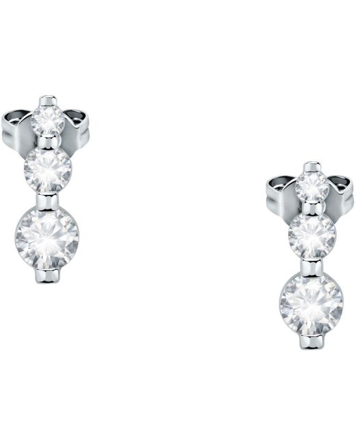 Boucles oreilles Boucles d'oreilles en argent 925/1000 recyclé et zircon Cleor en coloris Metallic