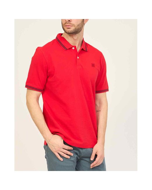 T shirt Polo en coton avec 2 boutons Bugatti pour homme en coloris Rouge Lyst